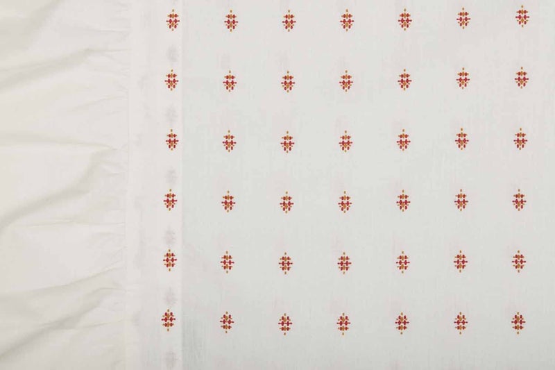 Piper Classics Abigail Ruffled King Pillow Case, Set of Two (2), 37" L x 21" W, Plus 5" Ruffle, Soft White Fabric with Red Mini Print, Farmhouse or Cottage Bedding - Image 2