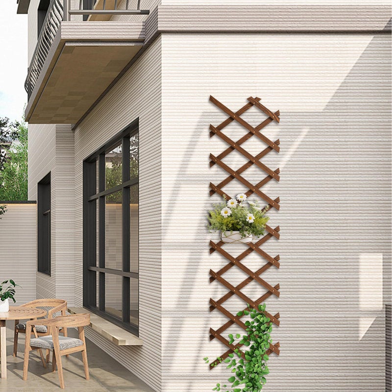 Tilinyan & one Expandable Garden Trellis, 13.2" x 63" Trellis for Climbing Plants Outdoor, Wooden Lattice Fence Wall Panel Lattice Panels for Outside, for Climbing Plants Vine Ivy Rose Cucumbers Clematis - Image 5