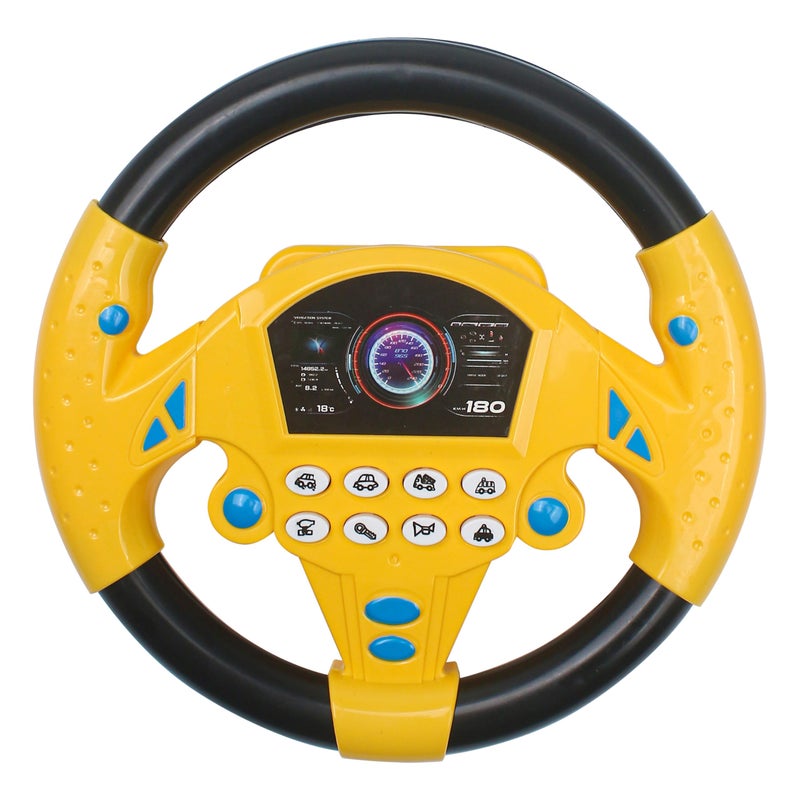 Marsrut Steering Wheel Simulated Toy for Kids Babies 3 Years Old Small Electronic Simulated Driving Driver Racing Toy with Sound Yellow - Image 2