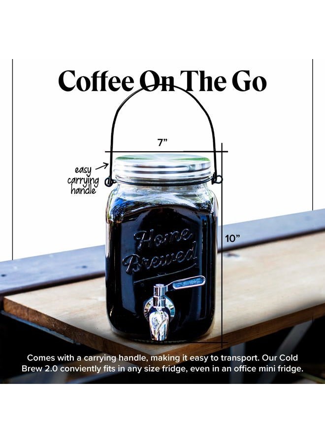 Willow & Everett The Original Cold Brew on Tap 2.0-2 Liter Cold Brew Coffee Maker and Dispenser - Brewed Iced Coffee Maker - Glass Cold Brew Maker … - Image 4