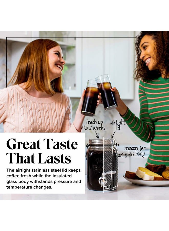 Willow & Everett The Original Cold Brew on Tap 2.0-2 Liter Cold Brew Coffee Maker and Dispenser - Brewed Iced Coffee Maker - Glass Cold Brew Maker … - Image 5