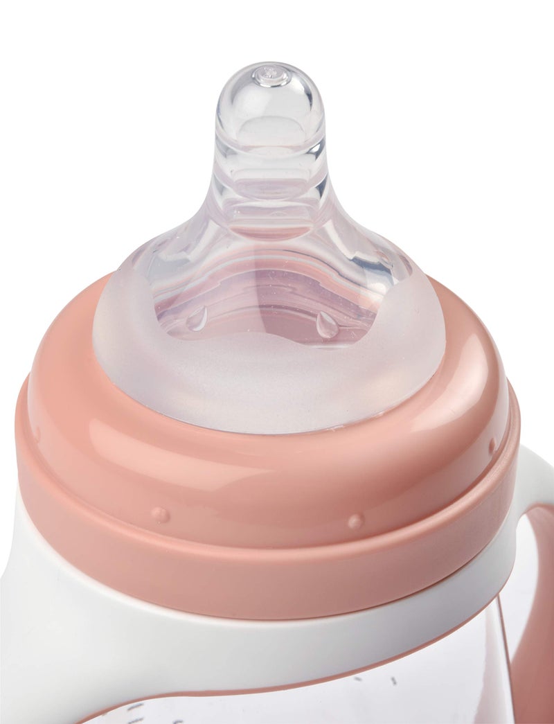 BEABA 2-in-1 Baby Bottle to Transition Sippy Cup, No Spill Sippy Cup, Includes Removable Handles, Silicone Baby Bottle Nipple and Soft Spout, 7 oz (Rose) - Image 3