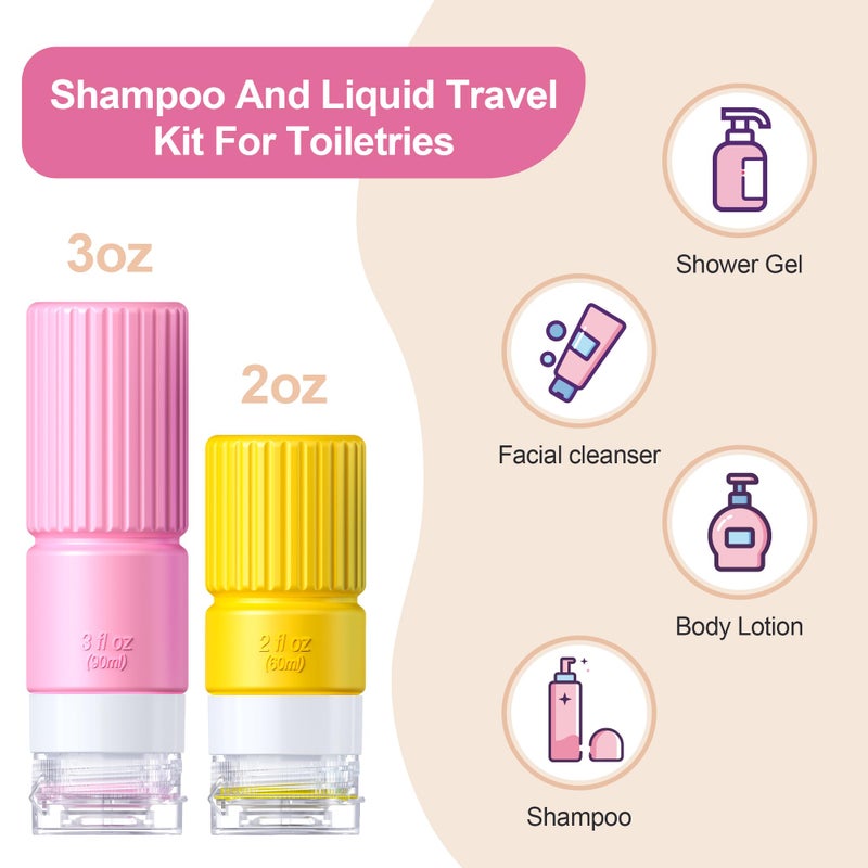 Tocelffe 19 pack Travel Bottles for Toiletries,TSA Approved Silicone Travel Containers for Toiletries,Leak Proof 3oz Refillable Liqus Shampoo And Conditioner Travel Essentials toiletr - Image 4