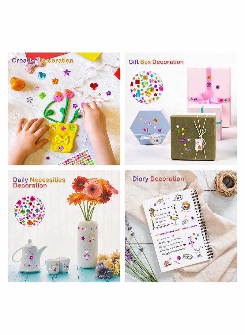 NIBEMINENT 880pcs Gem Stickers Rhinestones for Crafts Self Adhesive Jewels Acrylic Gems DIY Craft Decorative Diamond Small Kids - Image 4