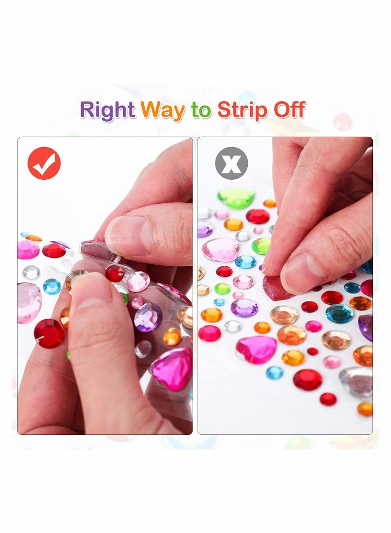 NIBEMINENT 880pcs Gem Stickers Rhinestones for Crafts Self Adhesive Jewels Acrylic Gems DIY Craft Decorative Diamond Small Kids - Image 5