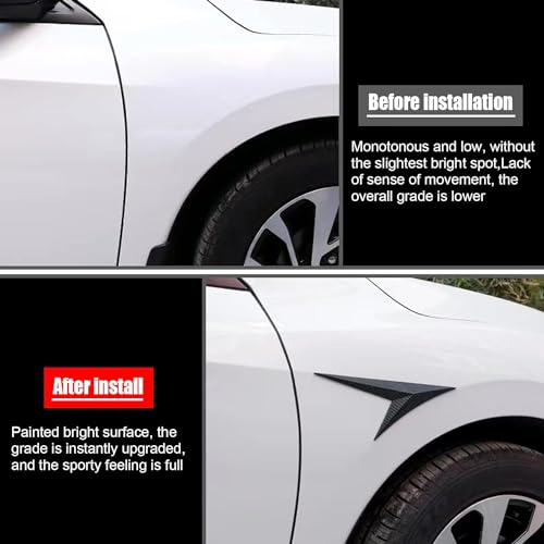 AAKICHI 2 PCS Car Fender Side Vents, ABS Air Flow Intake Hole Grille Spoiler Auto Exterior Accessories Universal (Black) - Image 4