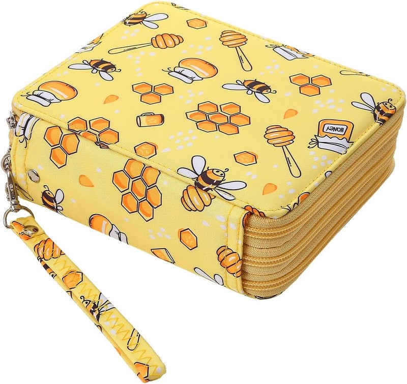Lbxgap Portable Colored Printing Pattern Pencil Case Holds 72 pcs Pencils Bag Organizer with Handy Wrap Portable- Multilayer Holder for Watercolor Pens or Markers, Pencil Case Organizer for Artist - Image 1