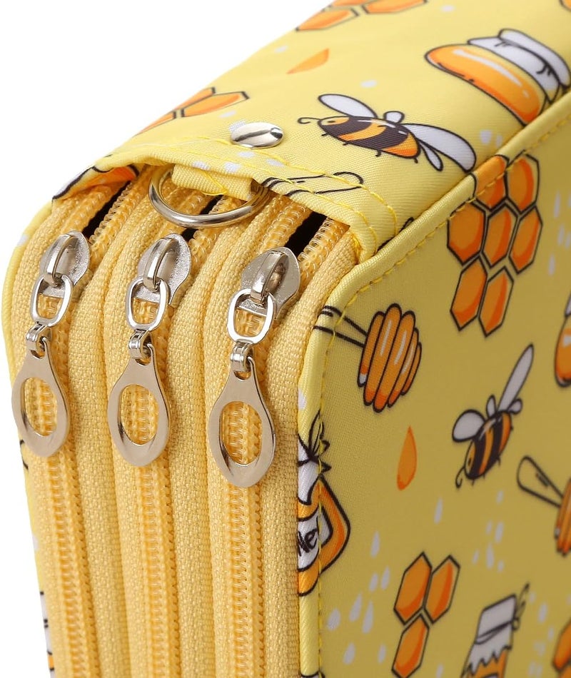 Lbxgap Portable Colored Printing Pattern Pencil Case Holds 72 pcs Pencils Bag Organizer with Handy Wrap Portable- Multilayer Holder for Watercolor Pens or Markers, Pencil Case Organizer for Artist - Image 5