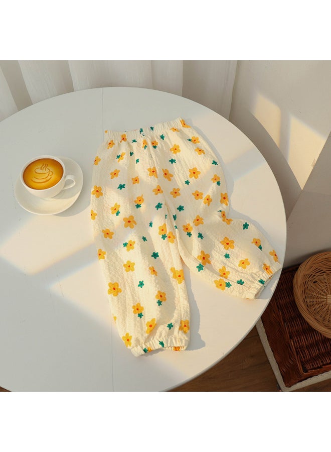 Summer Children's Mosquito-repellent Pants, Thin Style For Outdoor Wear, Stylish And Versatile Lantern Nine-point Pants For Boys And Girls, Bubble Pants