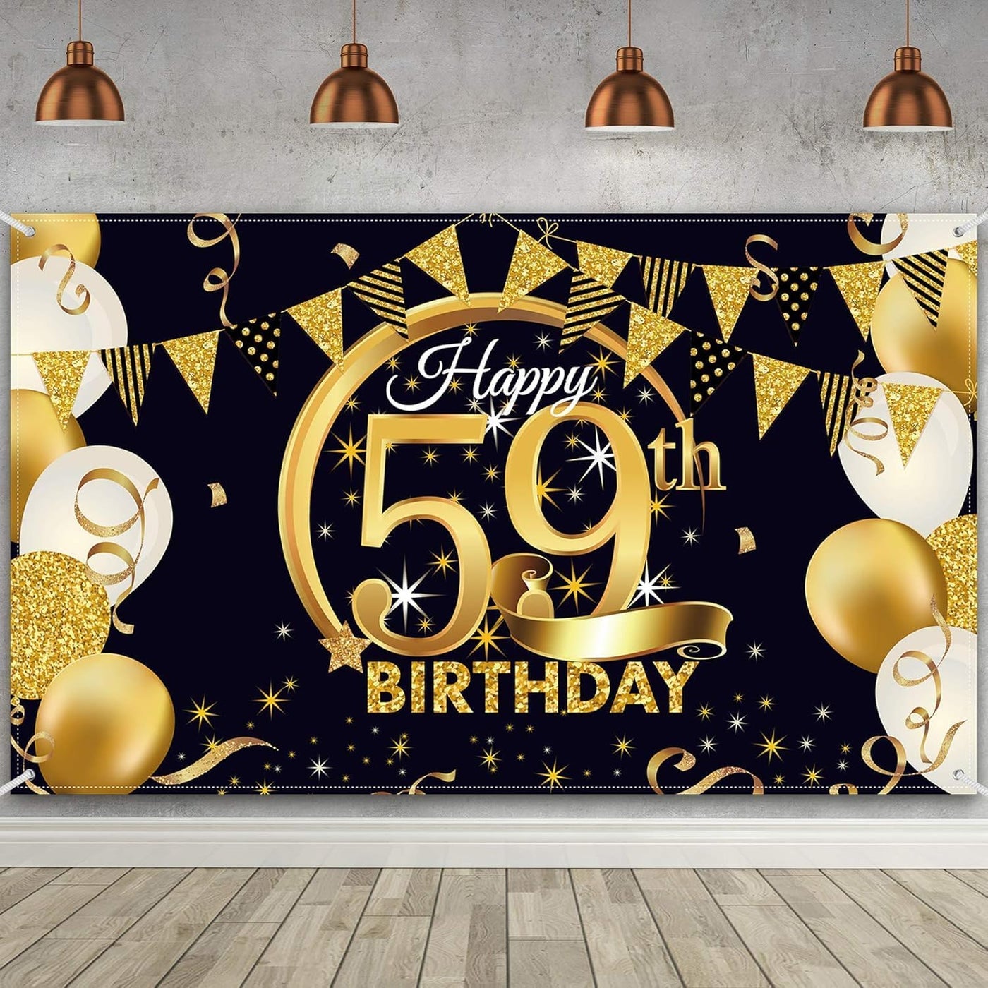 Al Raied Al Raied 59th Birthday Party Decoration - Extra Large Fabric Banner For Photo Booth