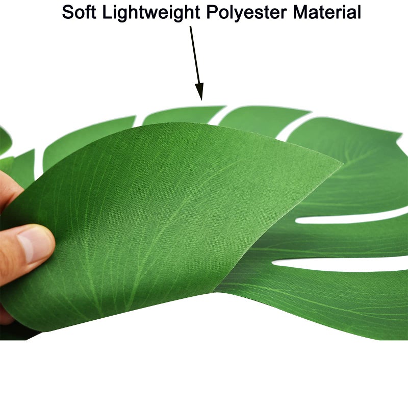 Maydahui 30 PCS Tropical Artificial Palm Leaves Monstera Party Decoration 3 Size Large Medium Small for Hawaiian Luau Party Jungle Beach Theme Table Decorations - Image 4