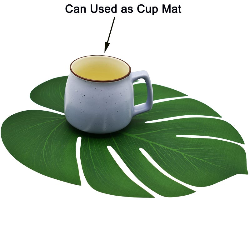 Maydahui 30 PCS Tropical Artificial Palm Leaves Monstera Party Decoration 3 Size Large Medium Small for Hawaiian Luau Party Jungle Beach Theme Table Decorations - Image 3