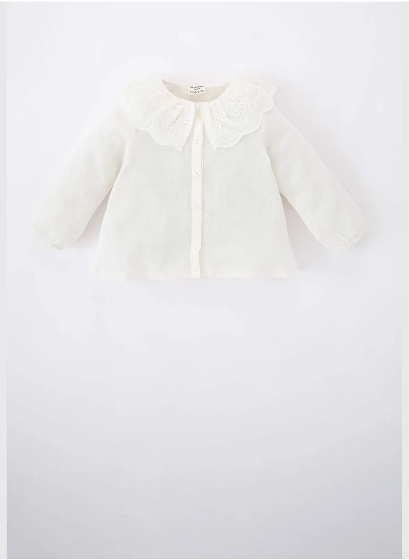 ديفاكتو BabyGirl Woven Long Sleeve Shirt