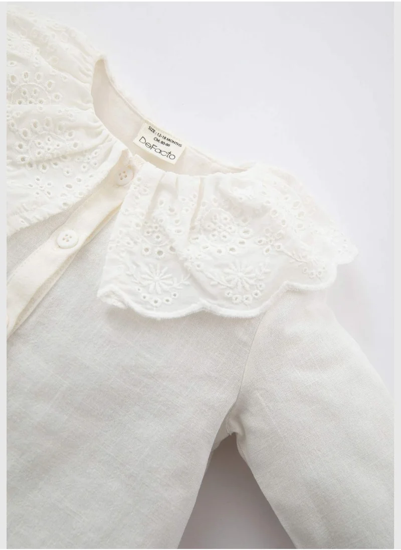 ديفاكتو BabyGirl Woven Long Sleeve Shirt