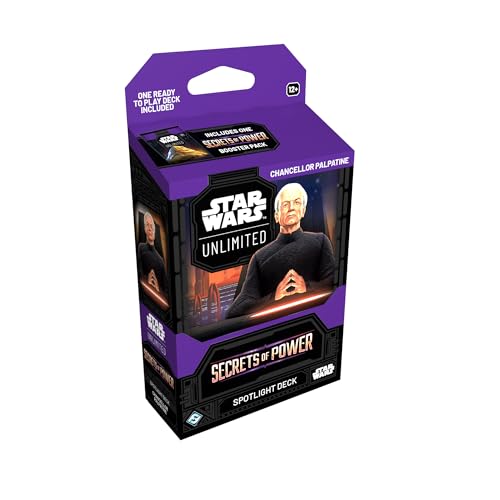 Asmodee Star Wars Unlimited TCG Secrets of Power Chancellor Palpatine Spotlight Deck PreBuilt 50Card ReadytoPlay Deck with Booster Pack Ages 12 2 Players 20 Minute Playtime - Image 1
