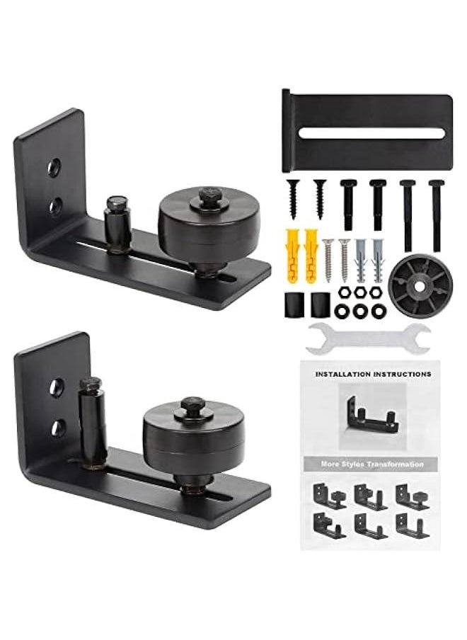 Generic Barn Door Floor Guide 2 Piece, 8 in 1 Sliding Barn Door Floor Guide, Bottom Adjustable Barn Door Hardware, Heavy Duty Barn Door Track Stay Roller  - Image 1