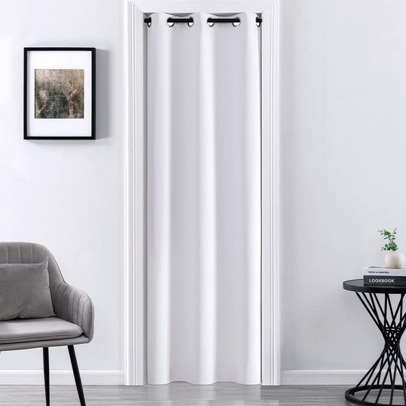 XTMYI White Grommet Top Blackout Doorway Curtain for Bedroom 34x801 Panel