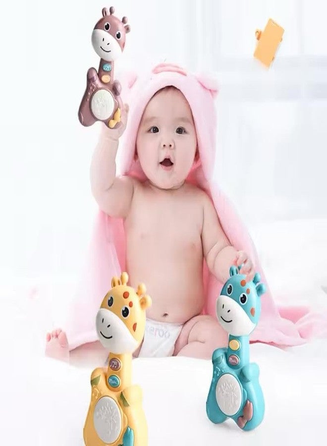 Radhya Accessories Giraffe Shape Musical Drum Toy for Kids Babies Interactive & Musical Rattle, Sensory Sound Toy for Kids, Travel-Friendly & Safe Gift for Boys & Girls (12 Months+) (Blue) - Image 3