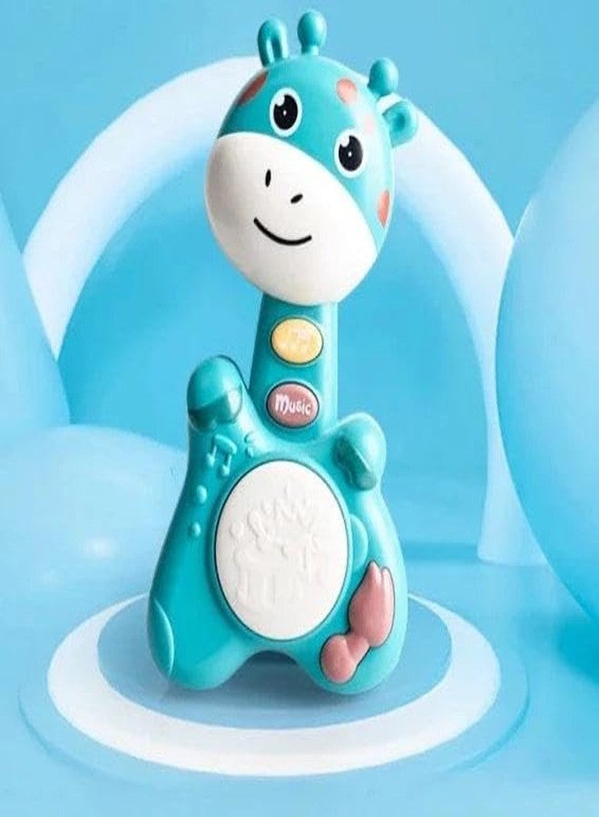 Radhya Accessories Giraffe Shape Musical Drum Toy for Kids Babies Interactive & Musical Rattle, Sensory Sound Toy for Kids, Travel-Friendly & Safe Gift for Boys & Girls (12 Months+) (Blue) - Image 2