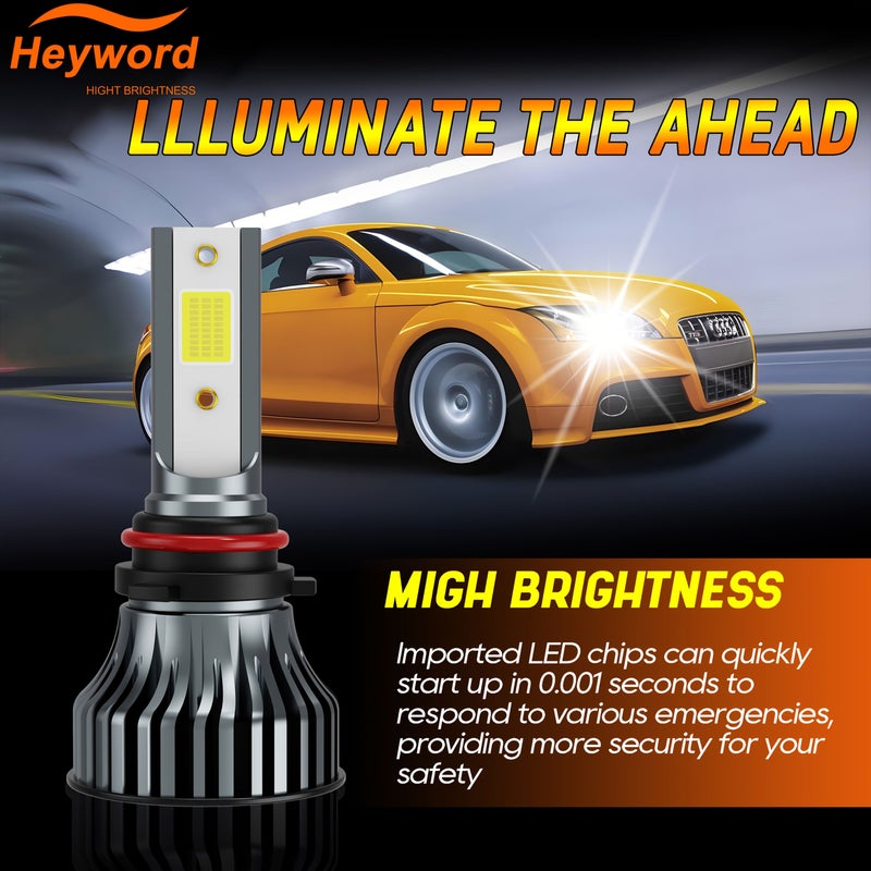 H4 H7 H11 H1 H8 H9 9005 HB3 9006 HB4 9004 9007 H13 9012 Hir2 لمبات LED للسيارات بحجم مصغر فائقة السطوع برقائق COB لا تحتاج إلى بطارية - Image 5