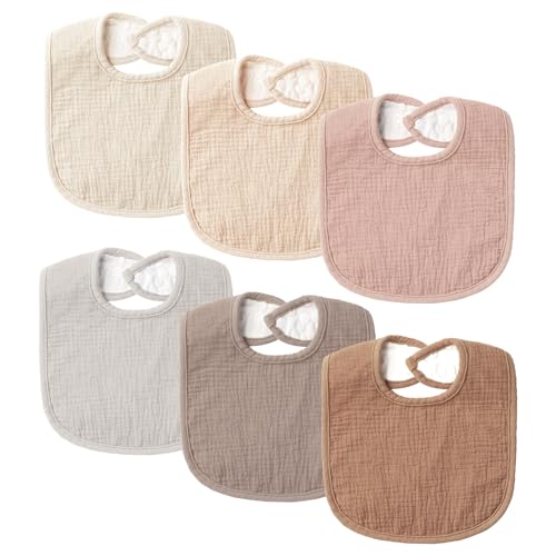 POIKSHARK Muslin Baby Bibs for Unisex Boys Girls, Soft Cotton Baby Drool Bibs, Drooling and Teething Bibs for Infant, Newborn - Image 1