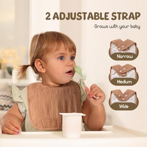 POIKSHARK Muslin Baby Bibs for Unisex Boys Girls, Soft Cotton Baby Drool Bibs, Drooling and Teething Bibs for Infant, Newborn - Image 3