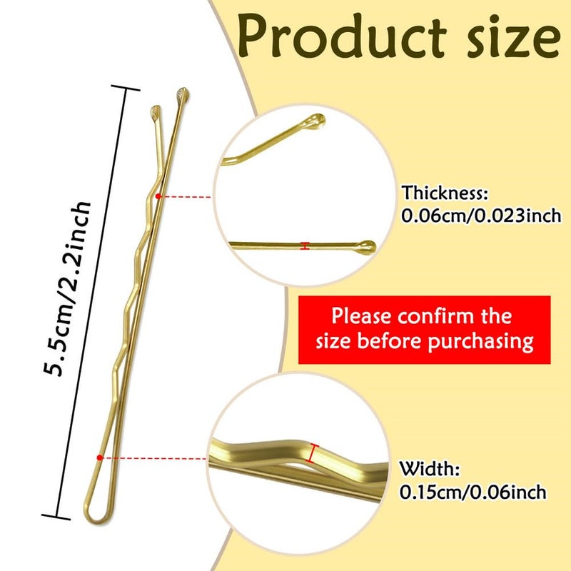 YINGFENG 330 PCS 2.2Inch Blonde Bobby Pins for Women Girls, Super Grip Gold Hair Clips with Box, YINGFENG Reusable Non Slip Hair Pins, Suitable for All Hair Types - Image 2