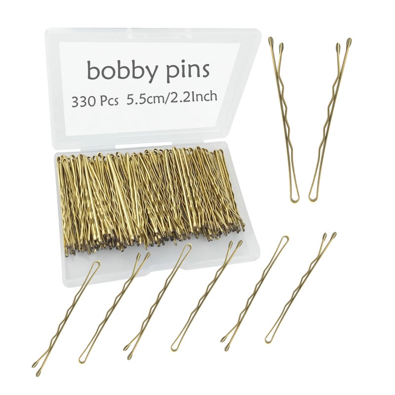 YINGFENG 330 PCS 2.2Inch Blonde Bobby Pins for Women Girls, Super Grip Gold Hair Clips with Box, YINGFENG Reusable Non Slip Hair Pins, Suitable for All Hair Types - Image 1