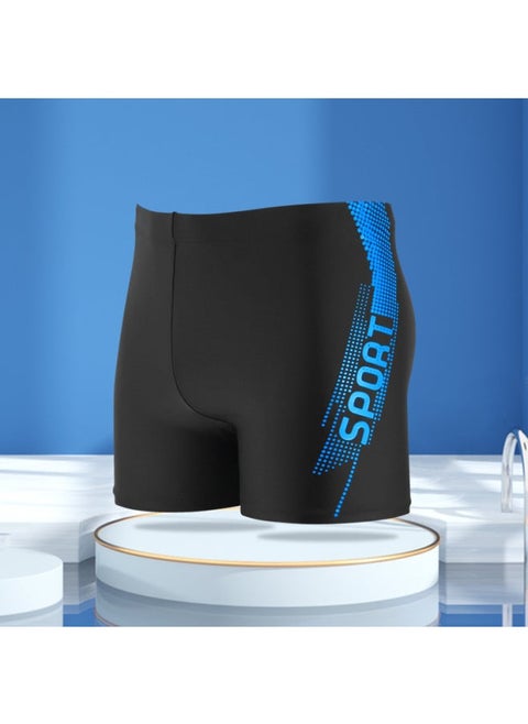 Simple Printed Men's Swimming Trunks Plus Size Soft And Comfortable Lining Adult Hot Spring Boxer Wholesale-Color:Lake Blue Offset Printing-Size:XL (recommended 47.50 Kg-60.00 Kg
