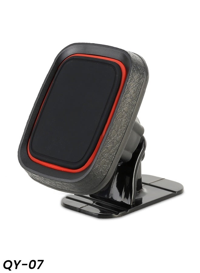 حامل هاتف سيارة مغناطيسي صغير الحجم بزاوية 360 درجة - يُثبّت على لوحة القيادة مع إمكانية المشاهدة بدون استخدام اليدين وألواح معدنية (طراز QY-07) - Image 1