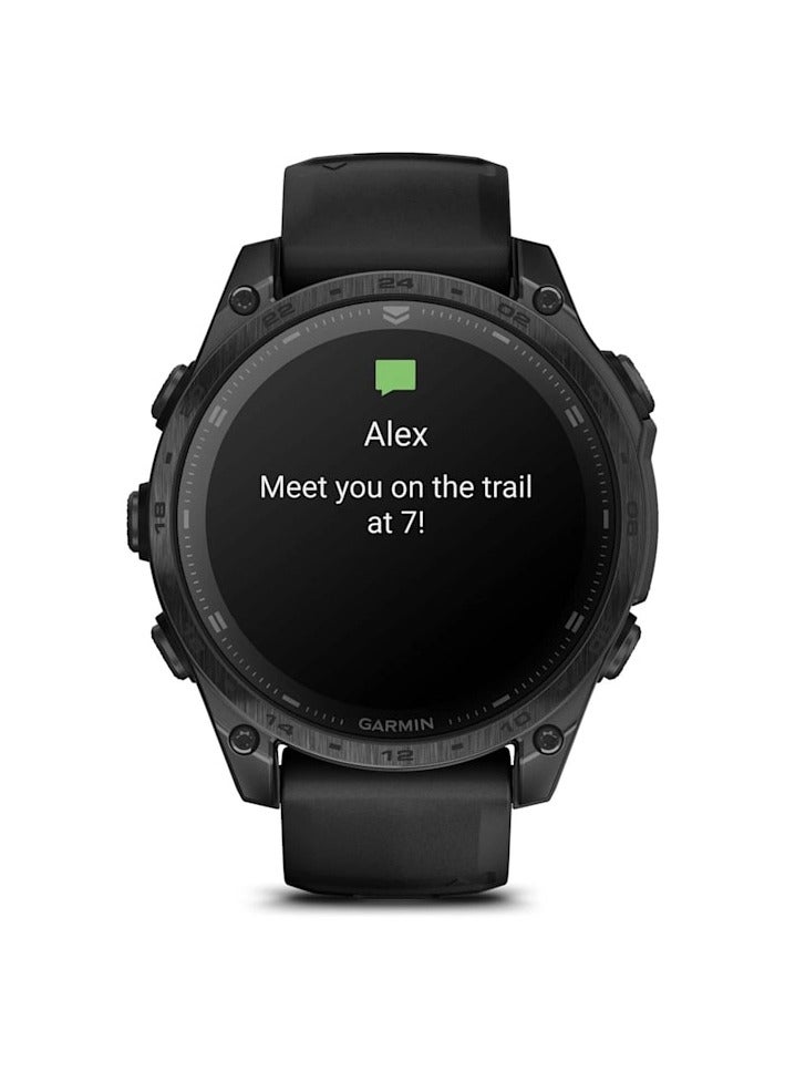 GARMIN Tactix 8 -47MM - 1.4" Amoled - Sapphire Lens with Applied Ballistics Ultralight Solver, DLC Titanium With Black/Pebble Grey Silicone Band Black - Image 2