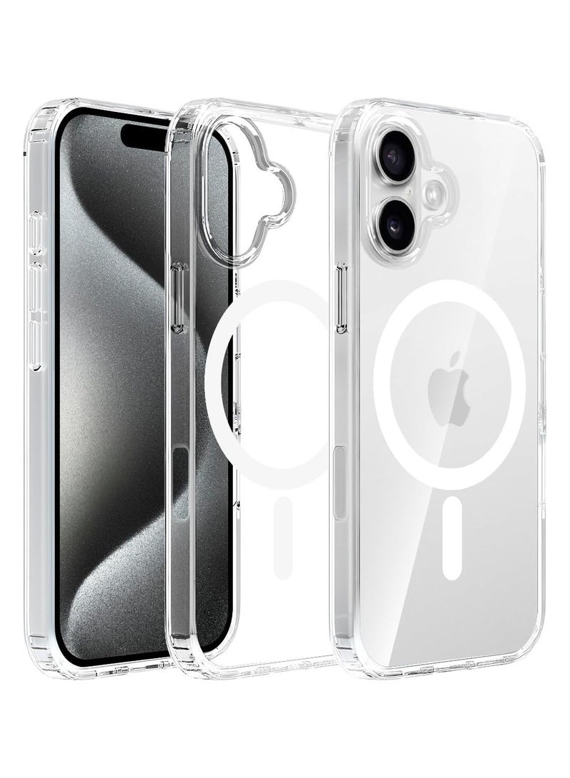 iPhone 16 Plus Clear Magnetic Cover Mag Safe Compatible Hybrid Protective Crystal Clear Hard Back Case Shockproof TPU Frame Slim Transparent Case for Apple iPhone 16 Plus  - Image 1