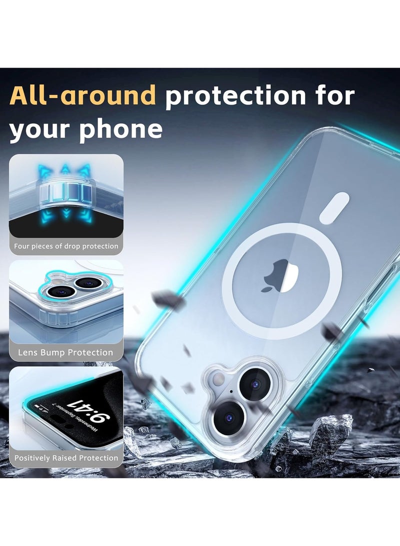 iPhone 16 Plus Clear Magnetic Cover Mag Safe Compatible Hybrid Protective Crystal Clear Hard Back Case Shockproof TPU Frame Slim Transparent Case for Apple iPhone 16 Plus  - Image 3