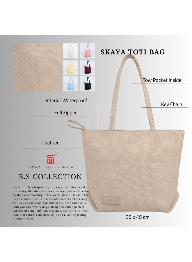 B.S COLLECTION Women's tote bag, practical and comfortable design - Beige - Image 3