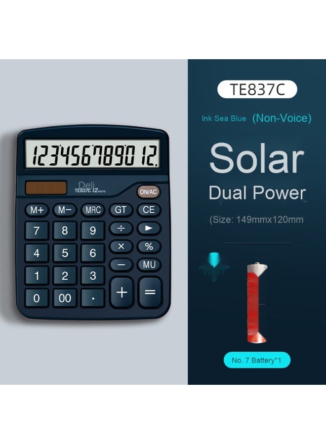 Generic 12-Digit Dual-Power Calculator - Essential for Students and Finance