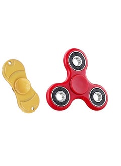 Premsons Premsons® Hand Spinner Desk Toy - High Speed Smooth Finger Spin Sensory Fidget Stress Relief Game Play for Kids & Adults - Birthday Party Gift - Combo - Red + Metal Gold Dual  - Image 1