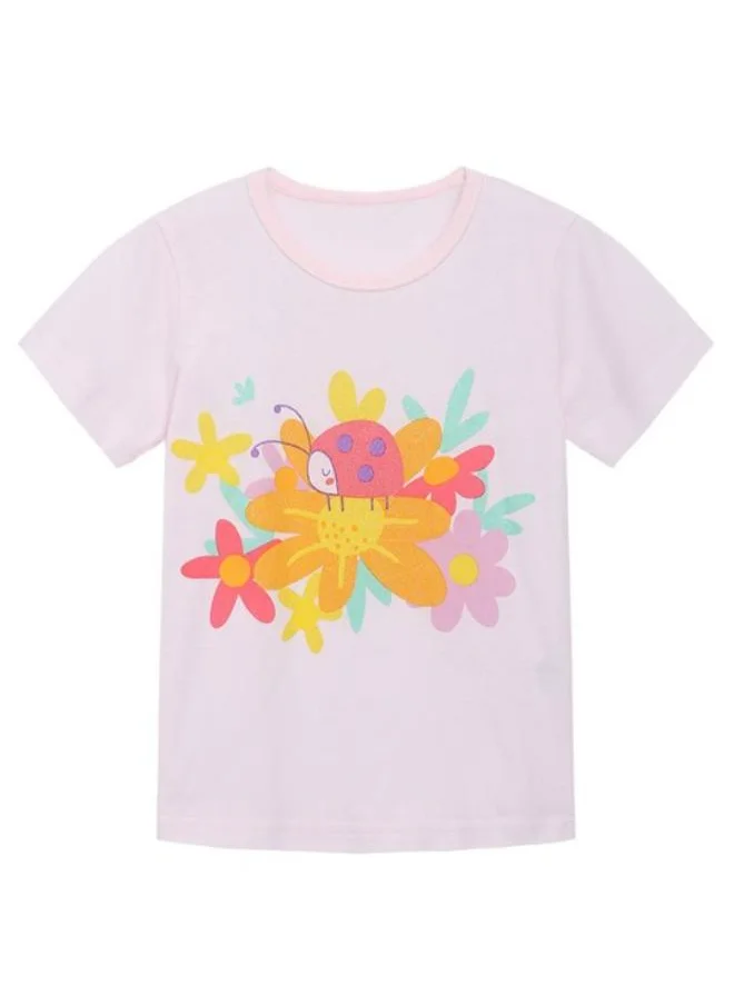 YUNIQEE Pink Printed Short Sleeve Crew Neck T-Shirt
