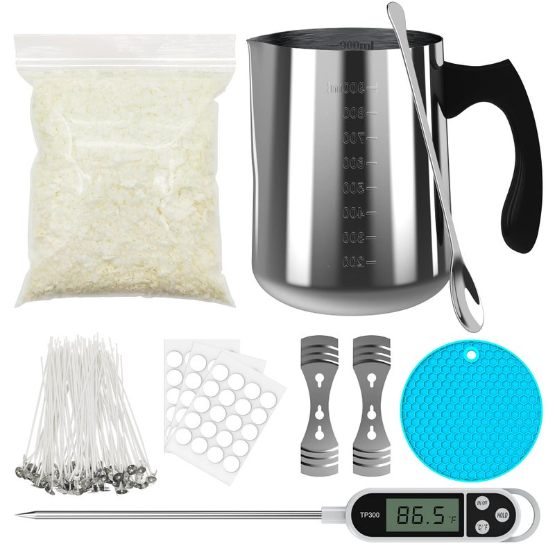 Ohcans Candle Making Kit Supplies for Beginners, Soy Wax DIY Candle Making for Adults, with 900ml Candle Make Pouring Pot, Candle Wicks, Wicks Sticker, Wicks Holder,Soy Candle Wax - Image 1