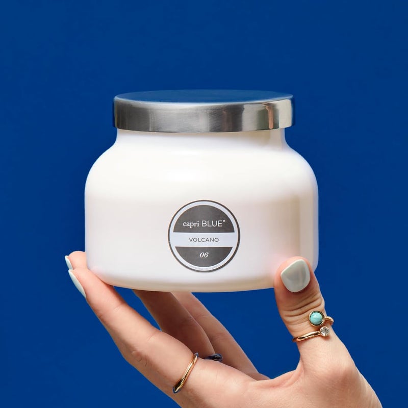Capri Blue Volcano Scented Candles - Luxury Glass Jar Candles for Home Scented with Tropical Fruit & Sugared Citrus - Soy Wax Blend - Capri Blue Volcano - White Color (19 oz) - Image 4