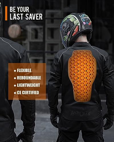 BORLENI CE Level 1 Back Armor Protection Pad and CE Level 2 Elbow and Shoulder Certified Armor Pads Set, Motorcycle Armor Protector Inserts for Motorcycle Jackets - Image 3