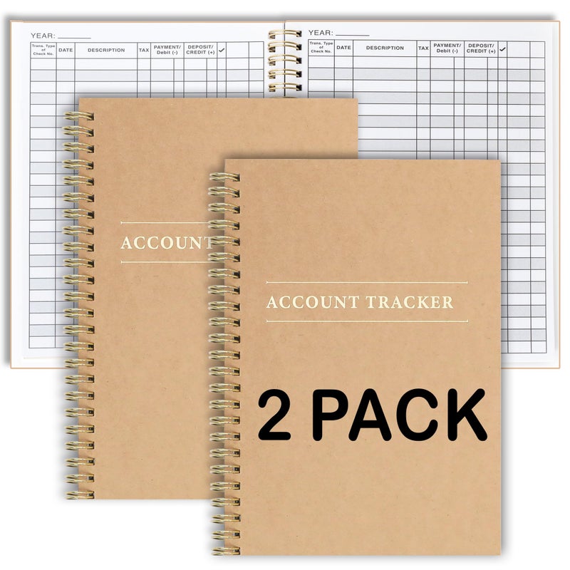 Eryqas 2 Pack Accounting Ledger Books for Home Budget Tracking, Business Bookkeeping - Home Expense Tracking Notebook - Expense Ledger for Small Business Bookkeeping - Bookkeeping Book (100 Pages 2 Pack) - Image 1