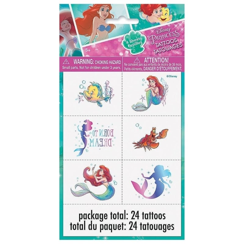 Unique Multicolor Disney The Little Mermaid Tattoos (24 Count) - Transform Your Skin with Magical, Long-lasting Designs, Perfect Party Favors for Mermaid Lovers - Image 3