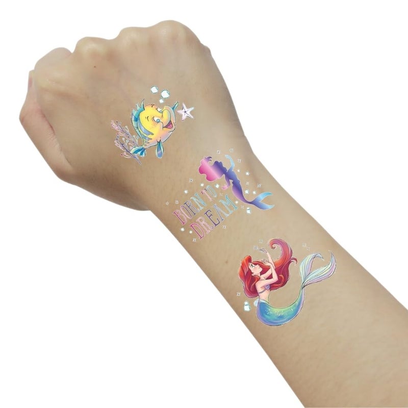 Unique Multicolor Disney The Little Mermaid Tattoos (24 Count) - Transform Your Skin with Magical, Long-lasting Designs, Perfect Party Favors for Mermaid Lovers - Image 4