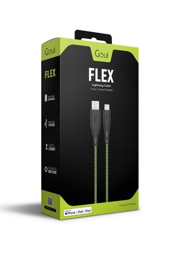 جوي شاحن آيفون سريع 3 متر – فلكس كيبل لايتنينق إلى USB-A، معتمد من أبل MFi لأجهزة آيفون 14، 13، 12، 11، ايربودز، قلم أبل، ايباد ميني، ايباد اير، ايباد برو - Image 2