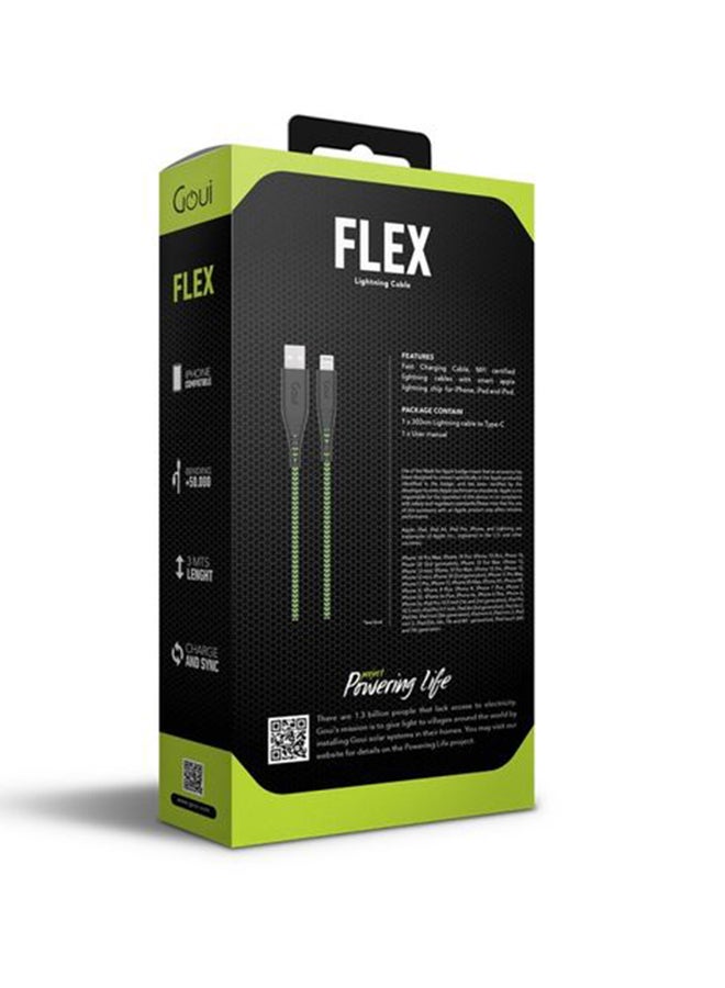 جوي شاحن آيفون سريع 3 متر – فلكس كيبل لايتنينق إلى USB-A، معتمد من أبل MFi لأجهزة آيفون 14، 13، 12، 11، ايربودز، قلم أبل، ايباد ميني، ايباد اير، ايباد برو - Image 3