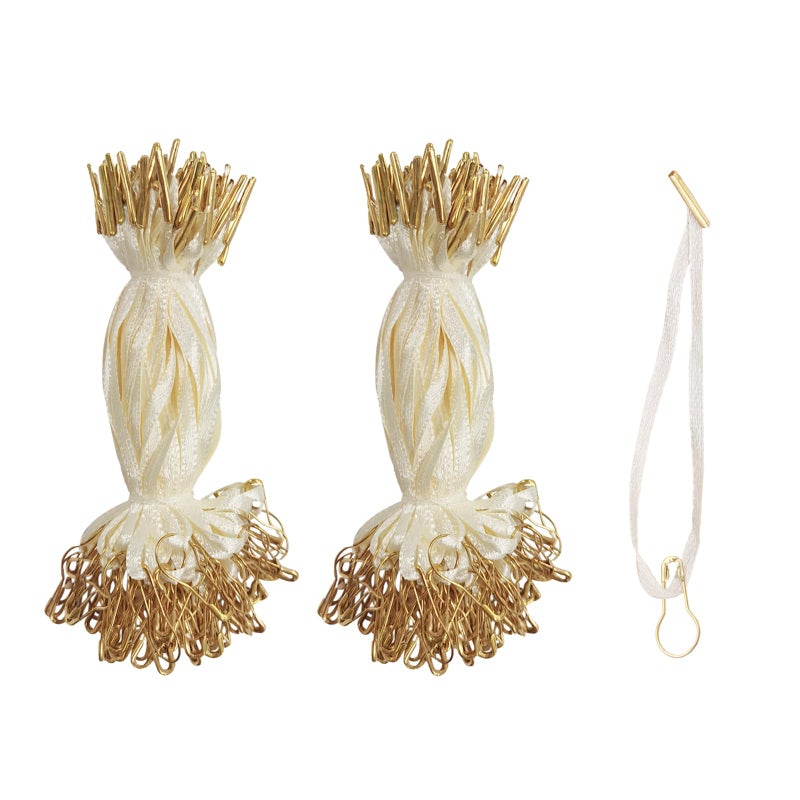 SATONBEYI 200Pcs Hang Tag String, 4.5-inch Silk and Satin Hang Tag String with Safety Pin and Barb Beige Hanging Tags Pin Loop Fastener Tag Rope Ties for Clothes Shoes Bag Luggage Price Tag, SATONBEYI - Image 1