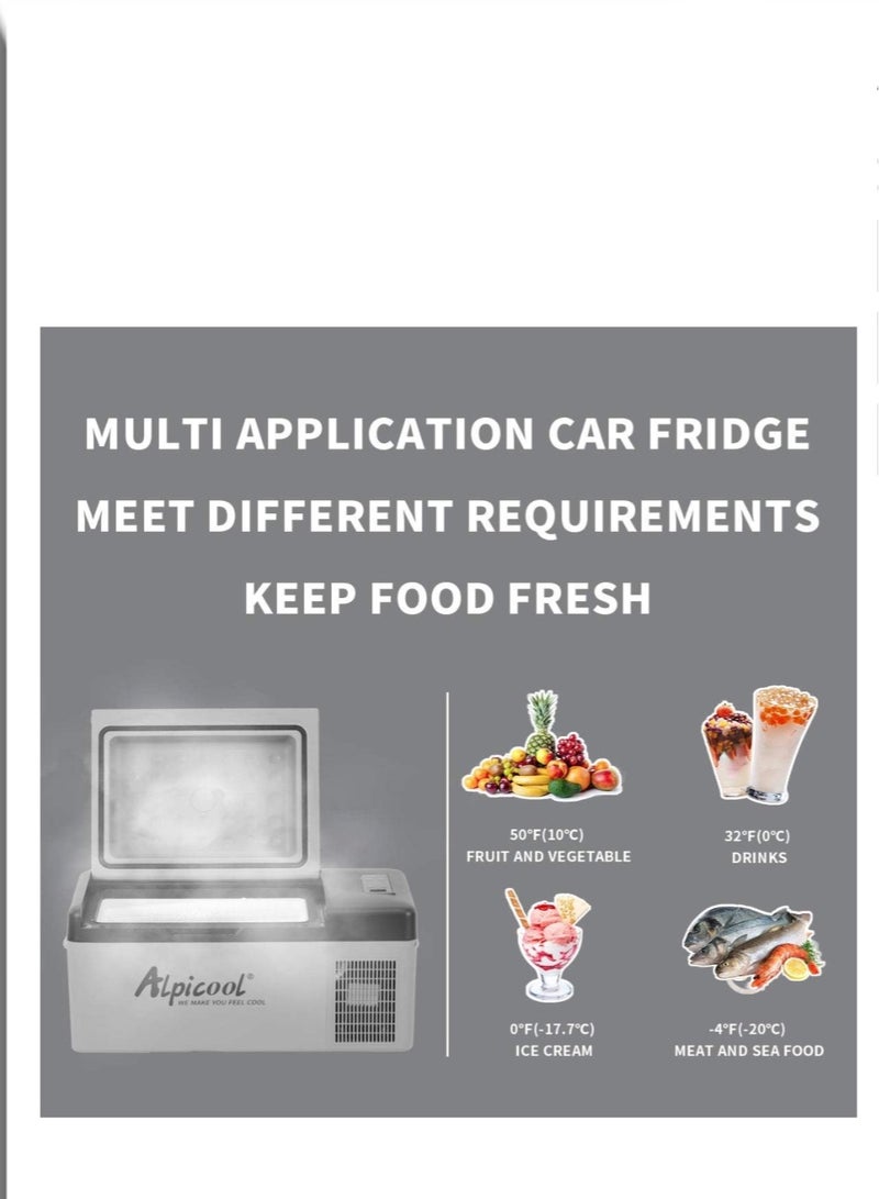 Alpicool Alpicool C15 Cool Box 12 V Mini Fridge Electric Camping Freezer Box Small Portable for Car, Truck, Boat, RV with USB Connection. - Image 2