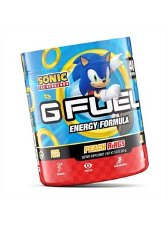 G Fuel Sonic Energy Powder, Sugar Free, Clean Caffeine Focus Supplement, Water Mix, Peach Ring Candy Flavor, Focus Amino, Vitamin + Antioxidants Blend - 9.8 oz (40 Servings)  - Image 2