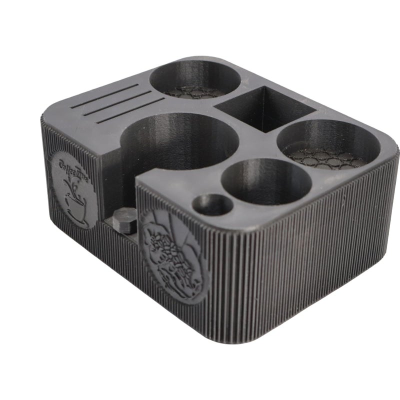 Coffee Organizer Stand & Tamping station size 51 mm | Compact Barista Tool Holder for Tamper, Distributor & Portafilter, Handmade 3D Design for Home Espresso Setup with decorative texture - Image 1