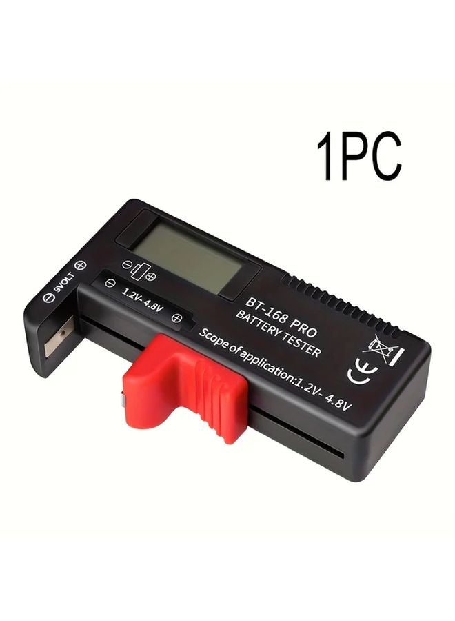أداة اختبار البطارية السوداء BT 168 PRO مقياس السعة الرقمي لبطاريات AA وAAA وC وD و9V - Image 1